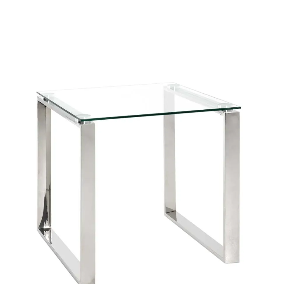 55x55x55 Designtisch mit Glasplatte - Tonico