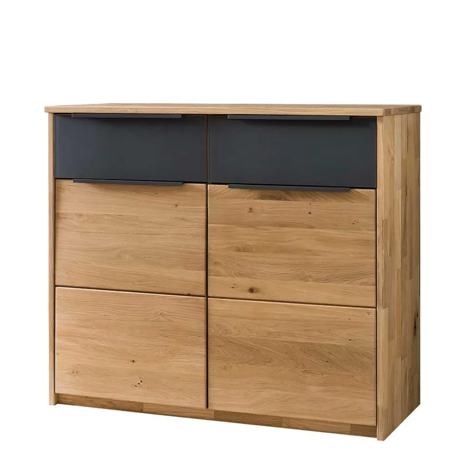 103x89x43 Dielenkommode in Eiche Bianco & Grau - Vervesdo