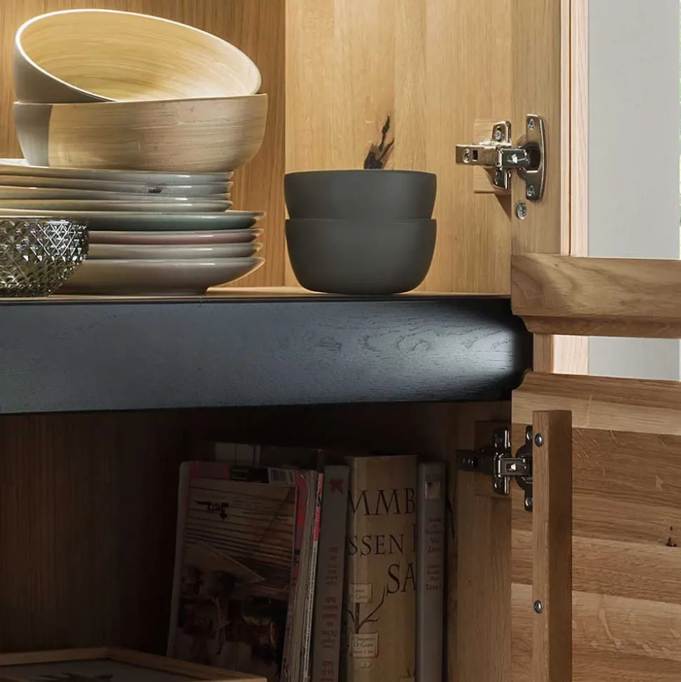 65x205x40 Echtholz Vitrine aus Wildeiche - Embleys