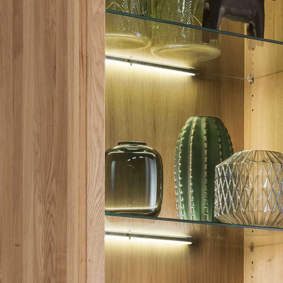 65x205x40 Echtholz Vitrine aus Wildeiche - Embleys