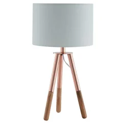 30x54x30 Edle Tischleuchte in Weiß Stoff - Asnes