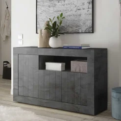 138x86x43 Esszimmer Kommode in Dunkelgrau - Putri