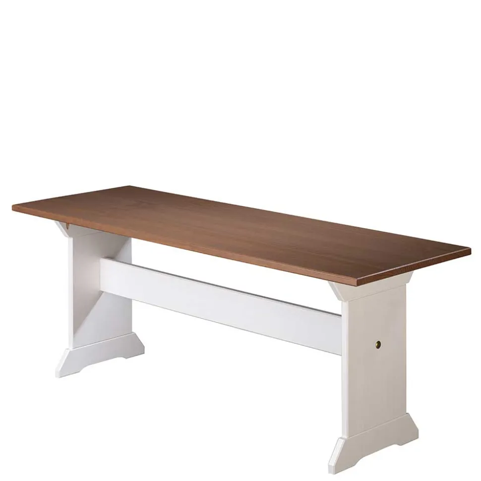 110x45x37 Esszimmerbank in Weiß & Braun - Vatina