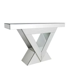 120x80x36 Extravaganter Tisch aus Spiegelglas - Livino