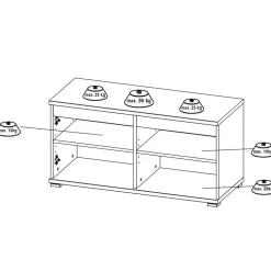 96x40x40 Flurbank mit zwei Türen - Orsecca