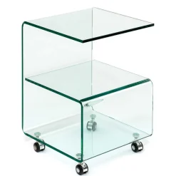 40x60x40 Glastisch auf Rollen modern - Heuser