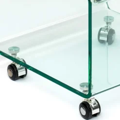 40x60x40 Glastisch auf Rollen modern - Heuser