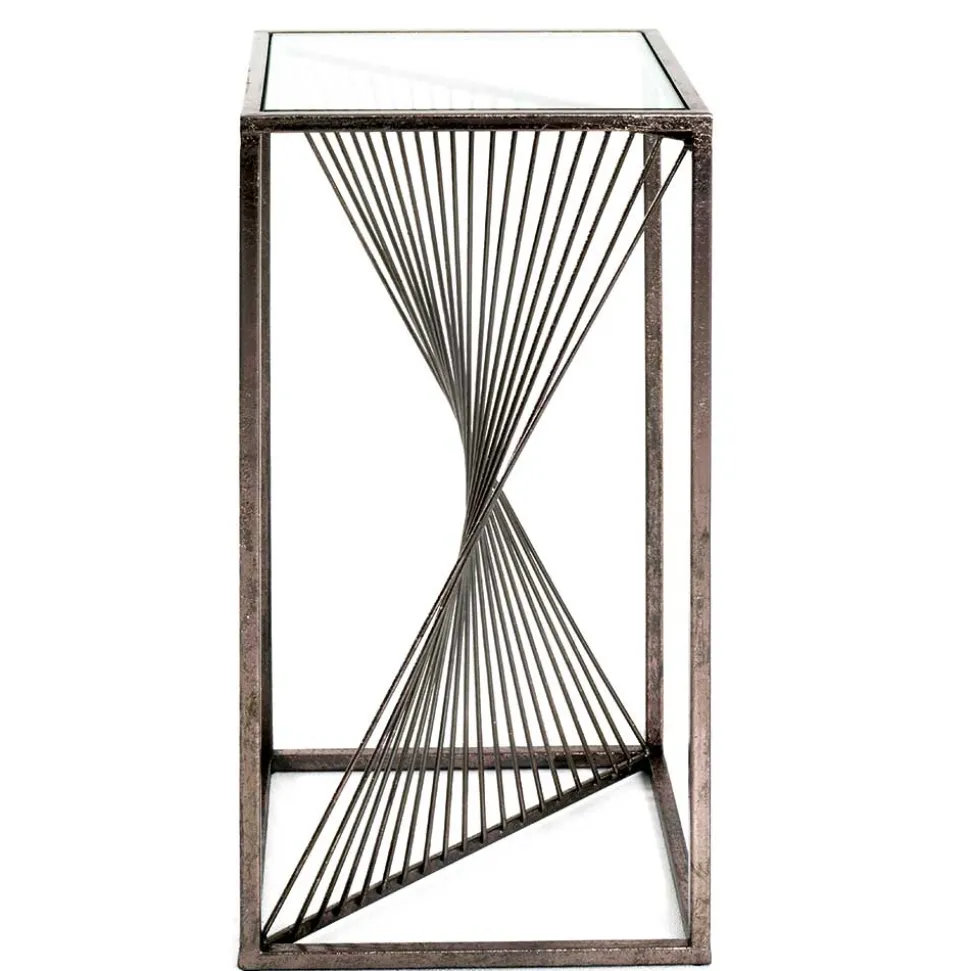 30x60x30 Glastisch mit Metallgestell - Tyrcio