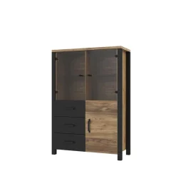 101x146x43 Glastüren Highboard in Fichte NB - Simeona
