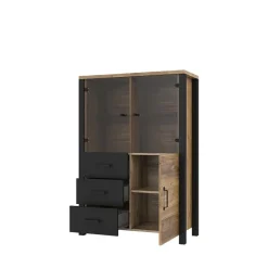 101x146x43 Glastüren Highboard in Fichte NB - Simeona