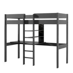 105x175x208 Graues Hochbett mit Schreibtisch - Wevera