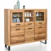 158x140x40 Highboard aus Wildeiche teilmassiv - Arello I