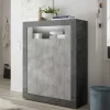 110x144x43 Highboard in Beton Grau Dekor - Beverli