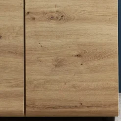 80x148x37 Highboard mit Glaseinsatz in Holzoptik - Iniaco