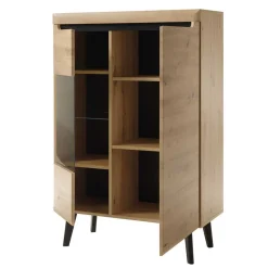 90x134x40 Highboard mit Glaseinsatz 2-türig - Olcian