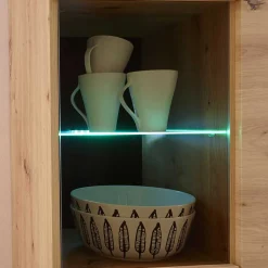 90x134x40 Highboard mit Glaseinsatz 2-türig - Olcian