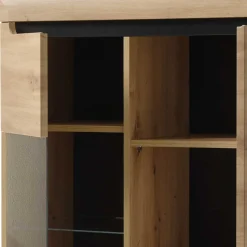 90x134x40 Highboard mit Glaseinsatz 2-türig - Olcian