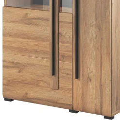 90x136x39 Highboard Vitrine in Eiche Holzoptik - Aberdeen