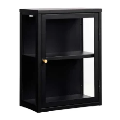 45x60x25 Hängende Vitrine aus Metall in Schwarz - Butoaie