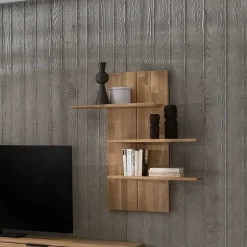 80x100x25 Hängeregal aus Wildeiche Bianco - Vardriva