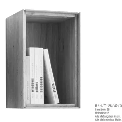 26x42x30 Hängeregal Fach mit Rückwand - Sinta