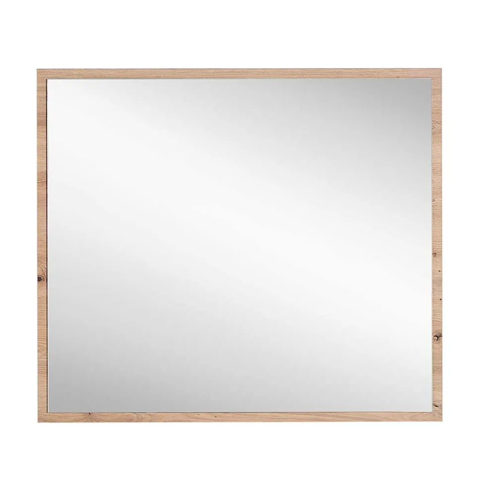 80x70x2 Hängespiegel mit Rahmen in Holzoptik - Kuetra