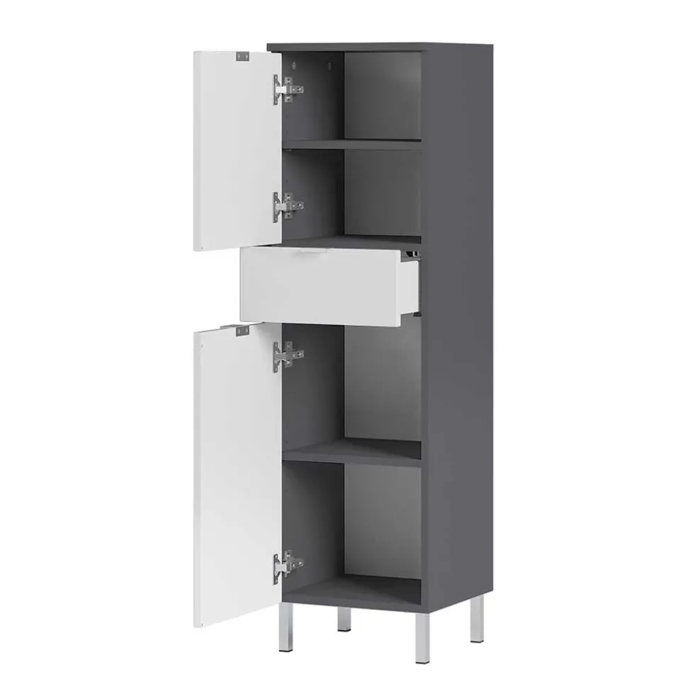 34x120x34 Hochglanz Badschrank in Weiß - Otrus