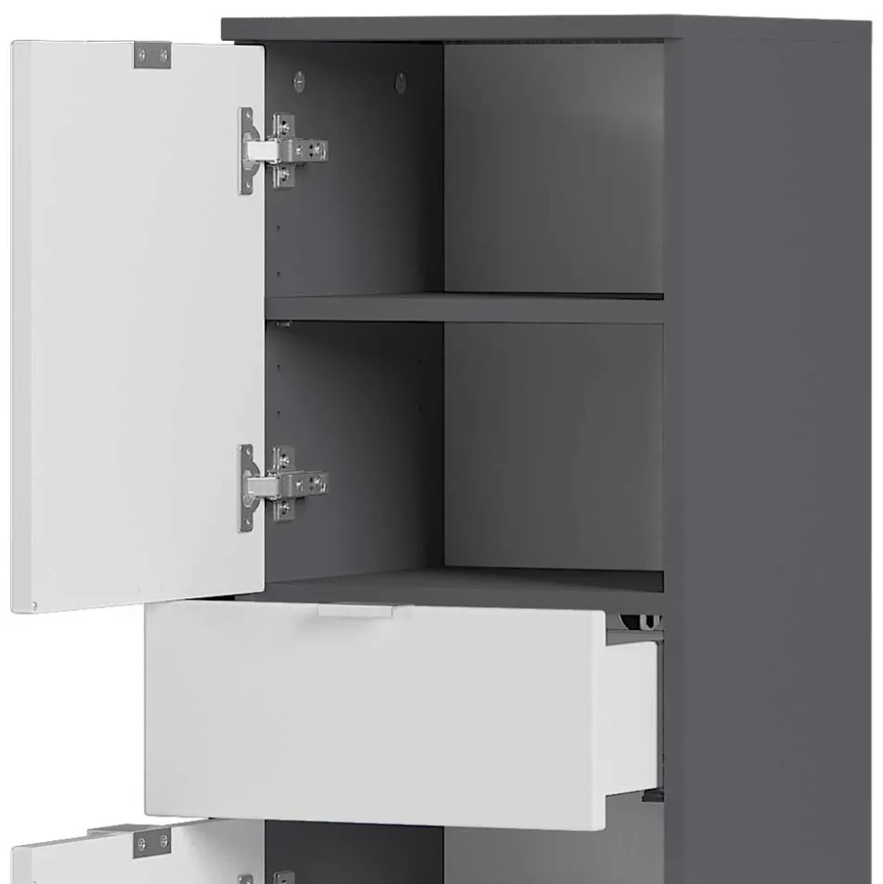 34x120x34 Hochglanz Badschrank in Weiß - Otrus