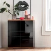 102x115x40 Hochglanz Kommode in Schwarz - Ercurs