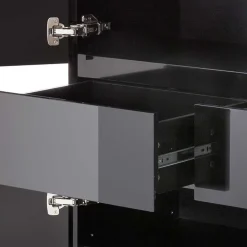 102x115x40 Hochglanz Kommode in Schwarz - Ercurs