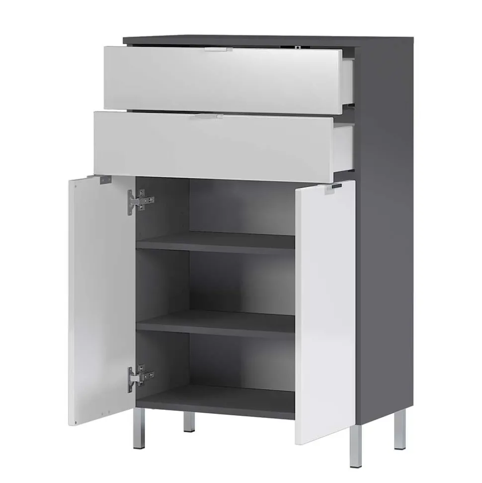 60x97x34 Hochglanz Kommode in Weiß - Otrus