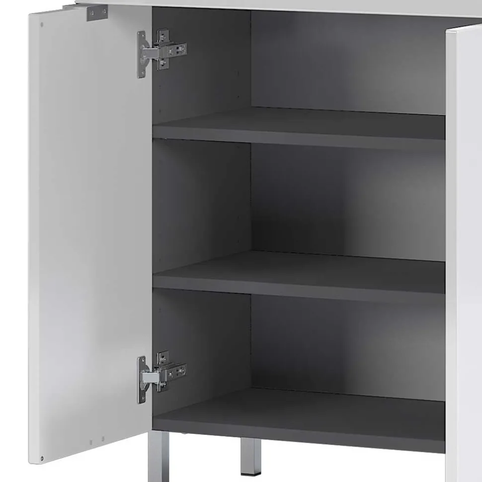 60x97x34 Hochglanz Kommode in Weiß - Otrus