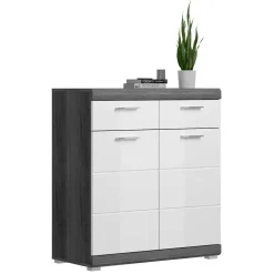 90x96x37 Hochglanz Schuhkommode in Weiß - Nancys