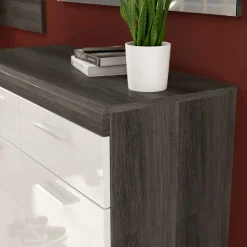 90x96x37 Hochglanz Schuhkommode in Weiß - Nancys