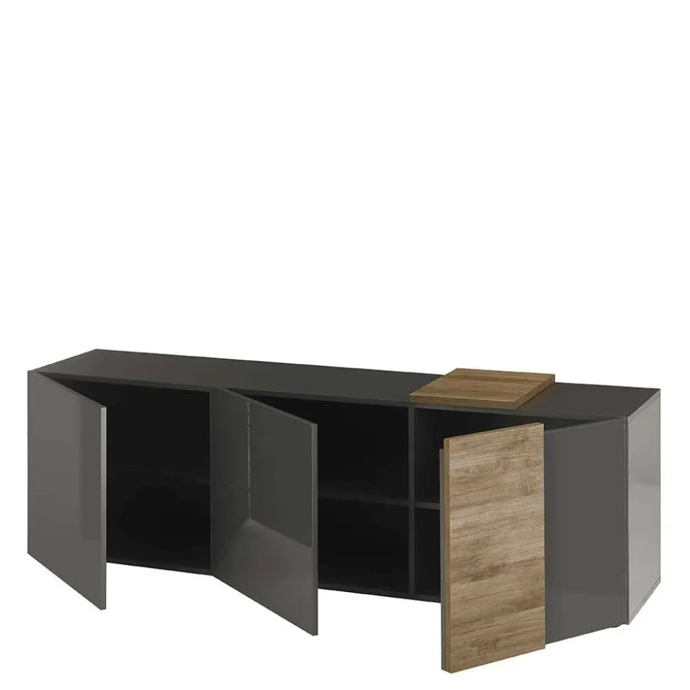181x59x44 Hochglanz TV Unterschrank in Grau - Eracosta