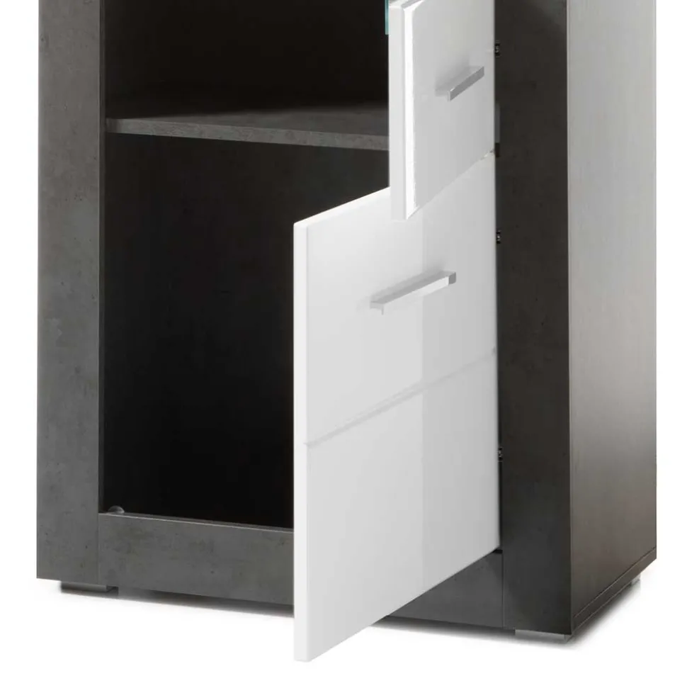 65x198x35 Hochglanz Vitrine mit 2 Türen - Istensa