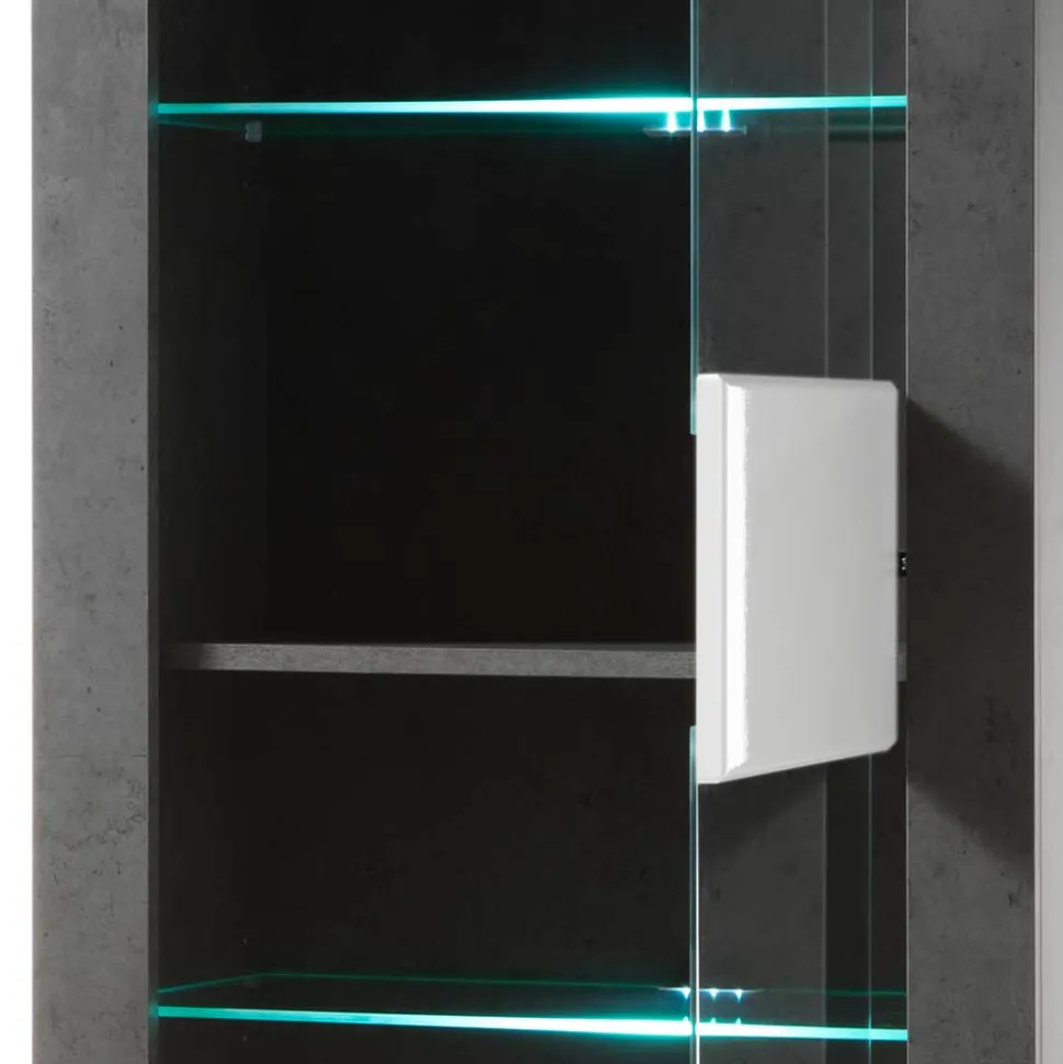 65x198x35 Hochglanz Vitrine mit 2 Türen - Istensa