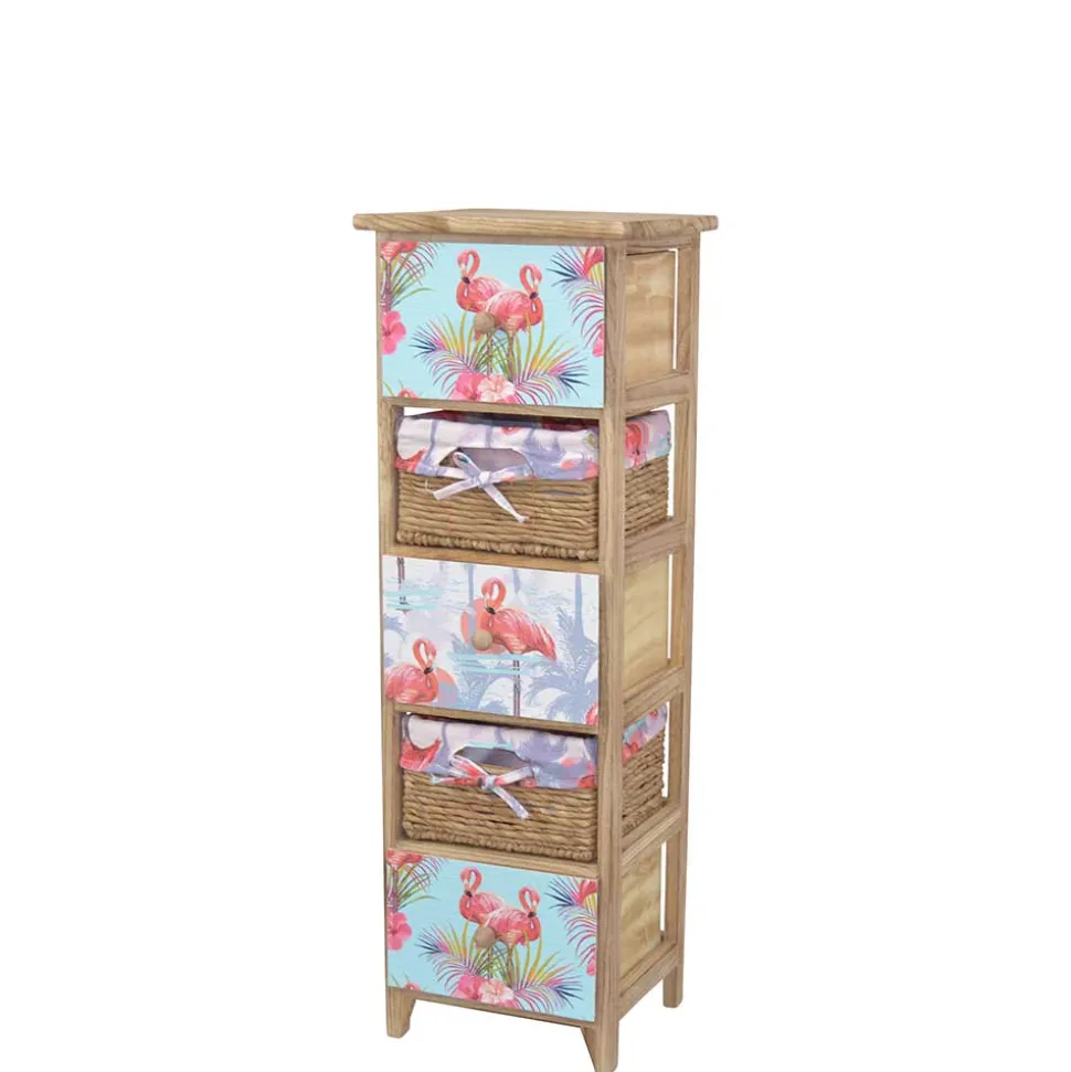 30x90x30 Hochkommode in Braun & Bunt - Drawa