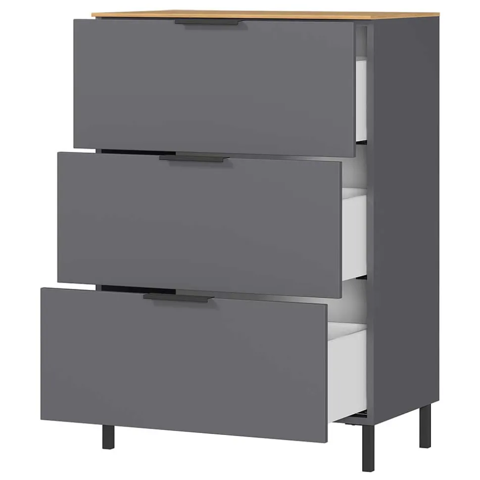 68x98x40 Hochkommode mit drei Schubladen - Lurys