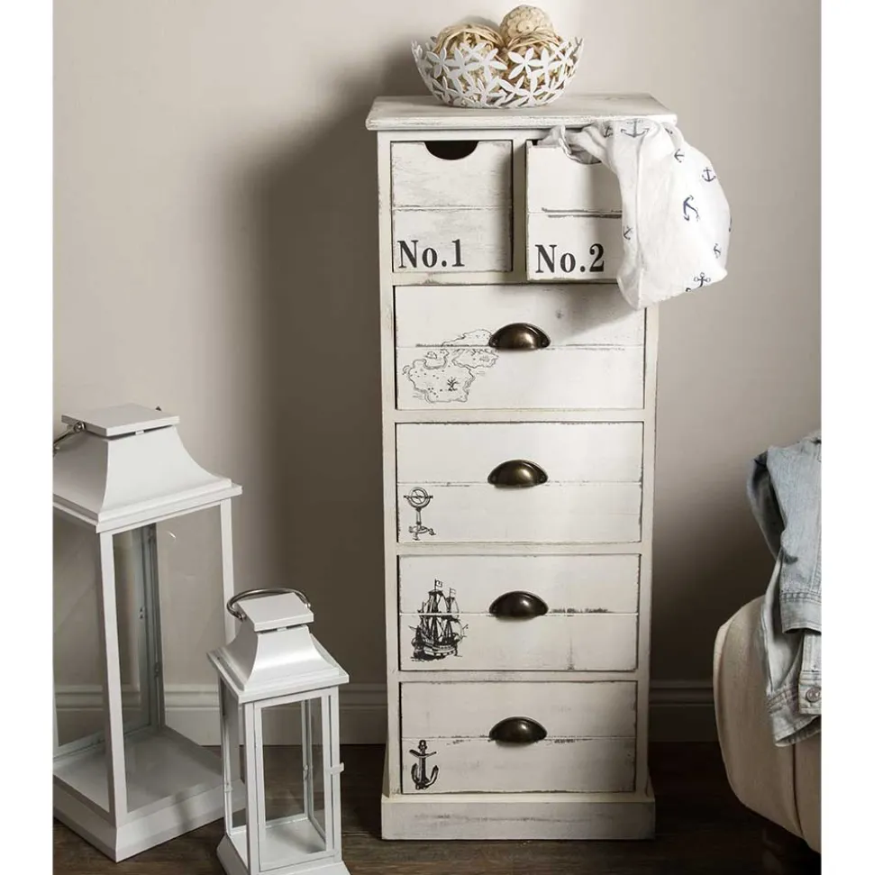 40x104x30 Hochkommode mit maritimen Motiven - Maggiore