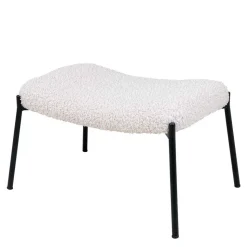 61x41x36 Hocker mit Plüsch Sitz in Weiß - Elefonas