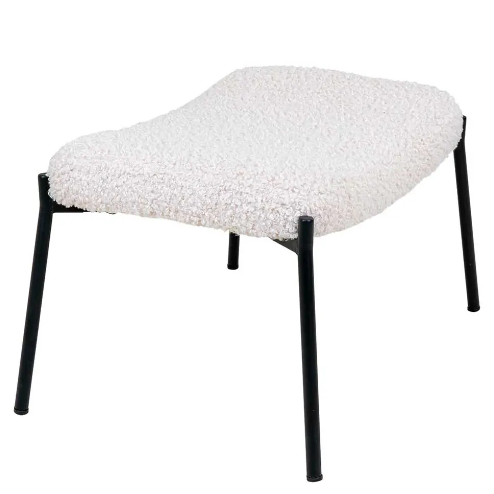 61x41x36 Hocker mit Plüsch Sitz in Weiß - Elefonas