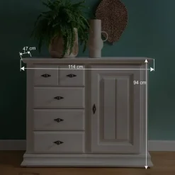 114x94x47 Hohe Kommode im Landhausstil - Beato