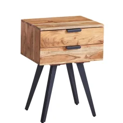 47x65x35 Hohe Nachtkommode aus Akazie Natur - Ishi