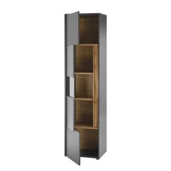 50x197x40 Hoher Wohnzimmerschrank mit Glaseinsatz - Ahilav