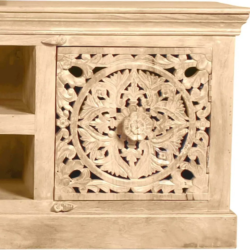 150x60x40 Holz Lowboard mit Ornamenten - Runiasa