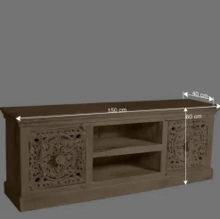 150x60x40 Holz Lowboard mit Ornamenten - Runiasa