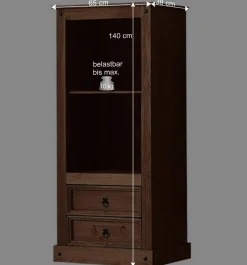 65x140x38 Holz Regal in Dunkelbraun - Larentina