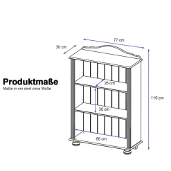 77x116x31 Holzregal im Country Chic aus Kiefer - Oncerta