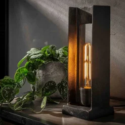 13x37x13 Industrial Tischlampe in Schwarz Nickel - Julesta